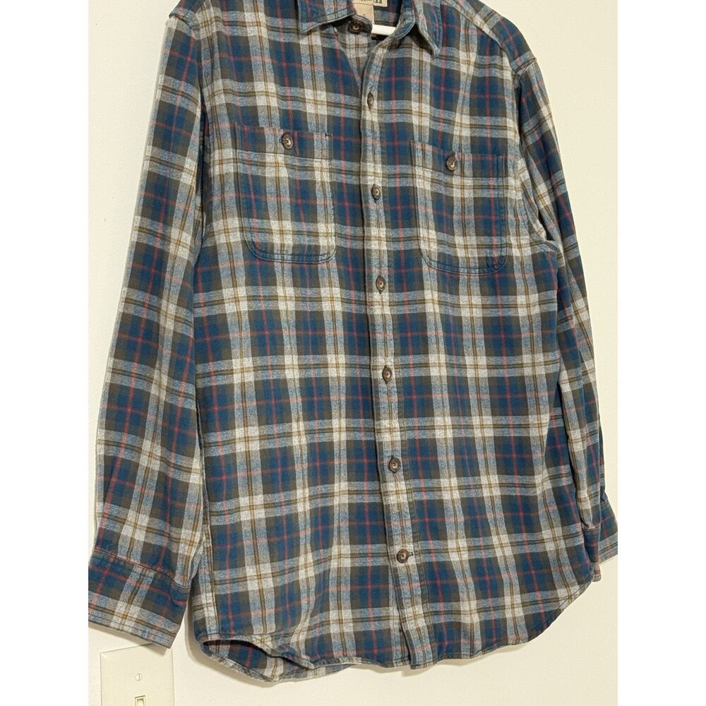 Duluth Trading Co Button Down Shirt Men’s Blue Plaid Flannel Workwear Casual S - Picture 3 of 10
